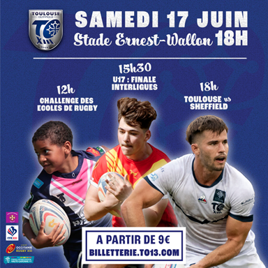 Match TOXIII vs Sheffield et Finale Top 14 sur écran  Stade Toulousain et La Rochelle